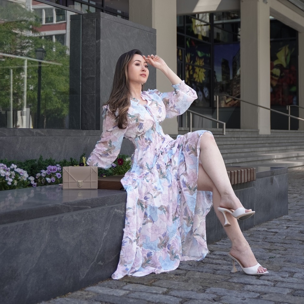 Floral Maxi Dress in Pastel Shades